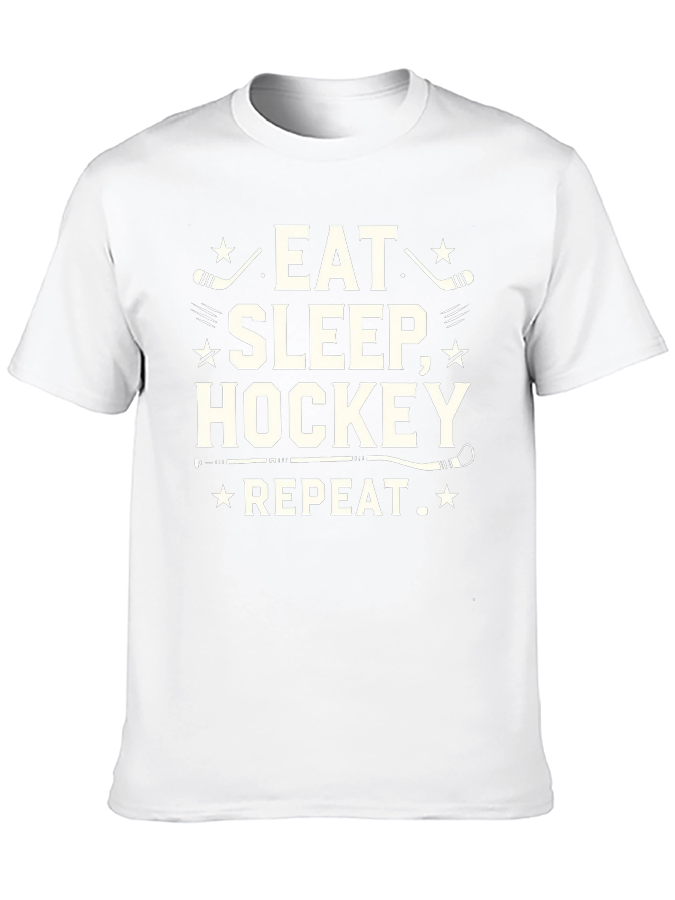 Eat Sleep Hockey Repeat Black Graphic Tee