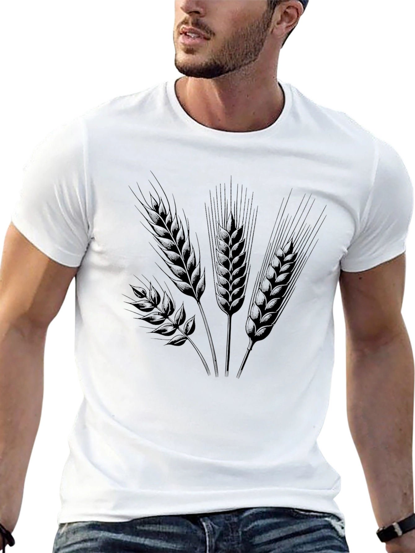 Wheat Graphic Tee - Classic Black Cotton Comfort