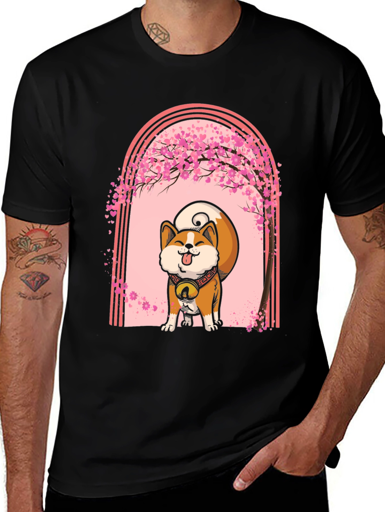 Akita Inu Cherry Blossom T-Shirt