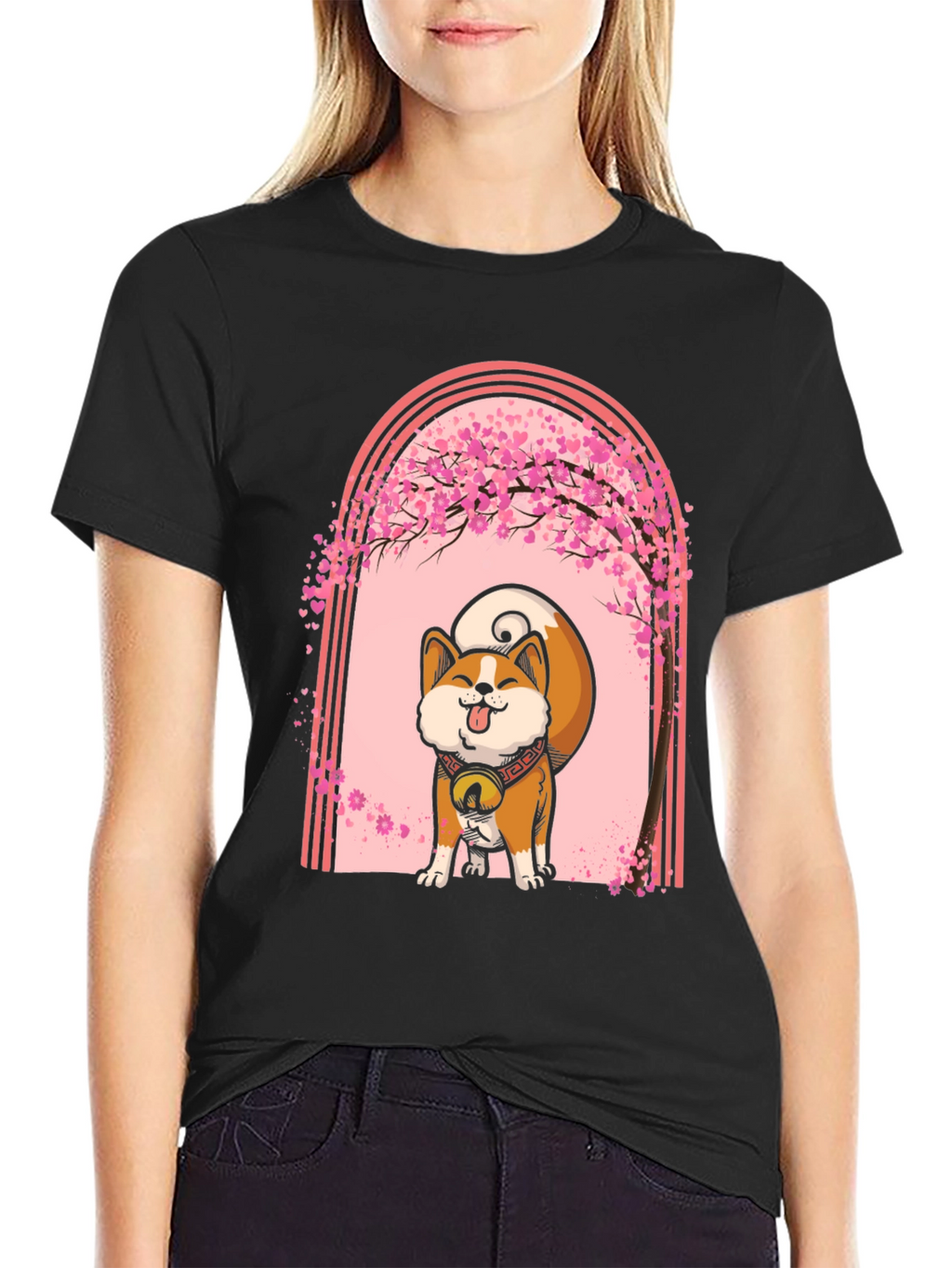 Akita Inu Cherry Blossom T-Shirt
