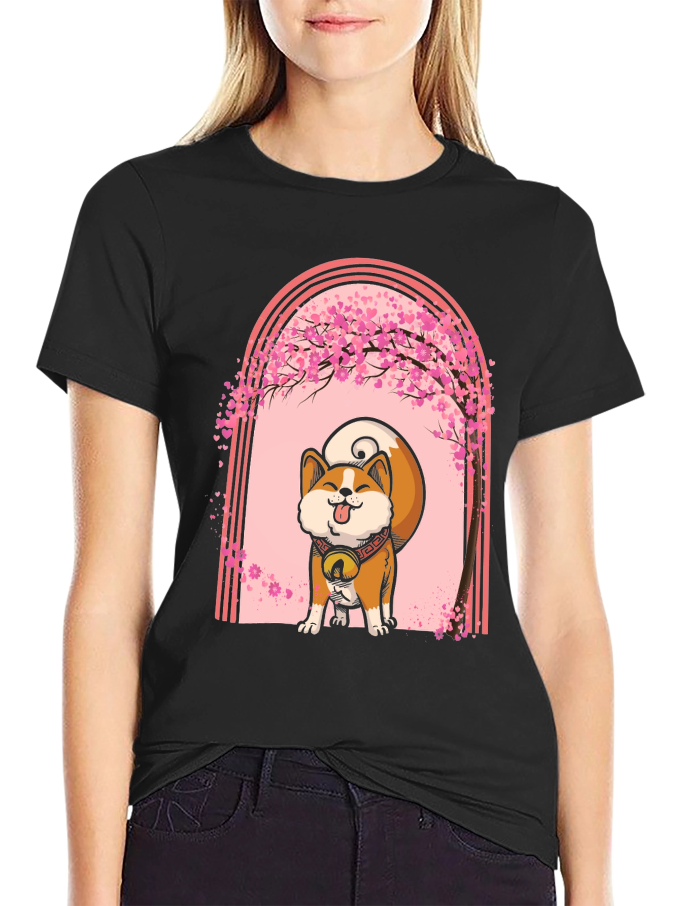 Akita Inu Cherry Blossom T-Shirt