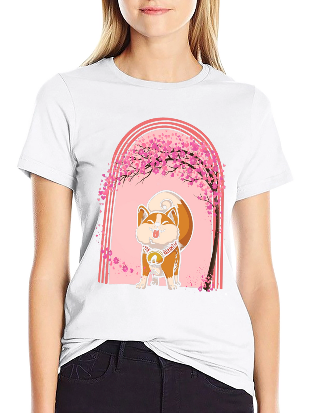 Akita Inu Cherry Blossom T-Shirt