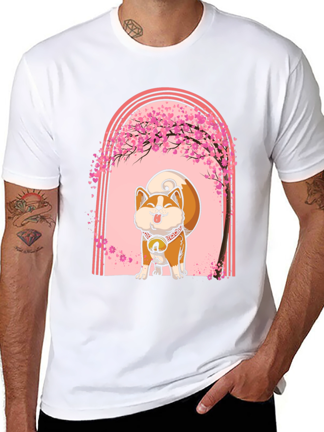 Akita Inu Cherry Blossom T-Shirt