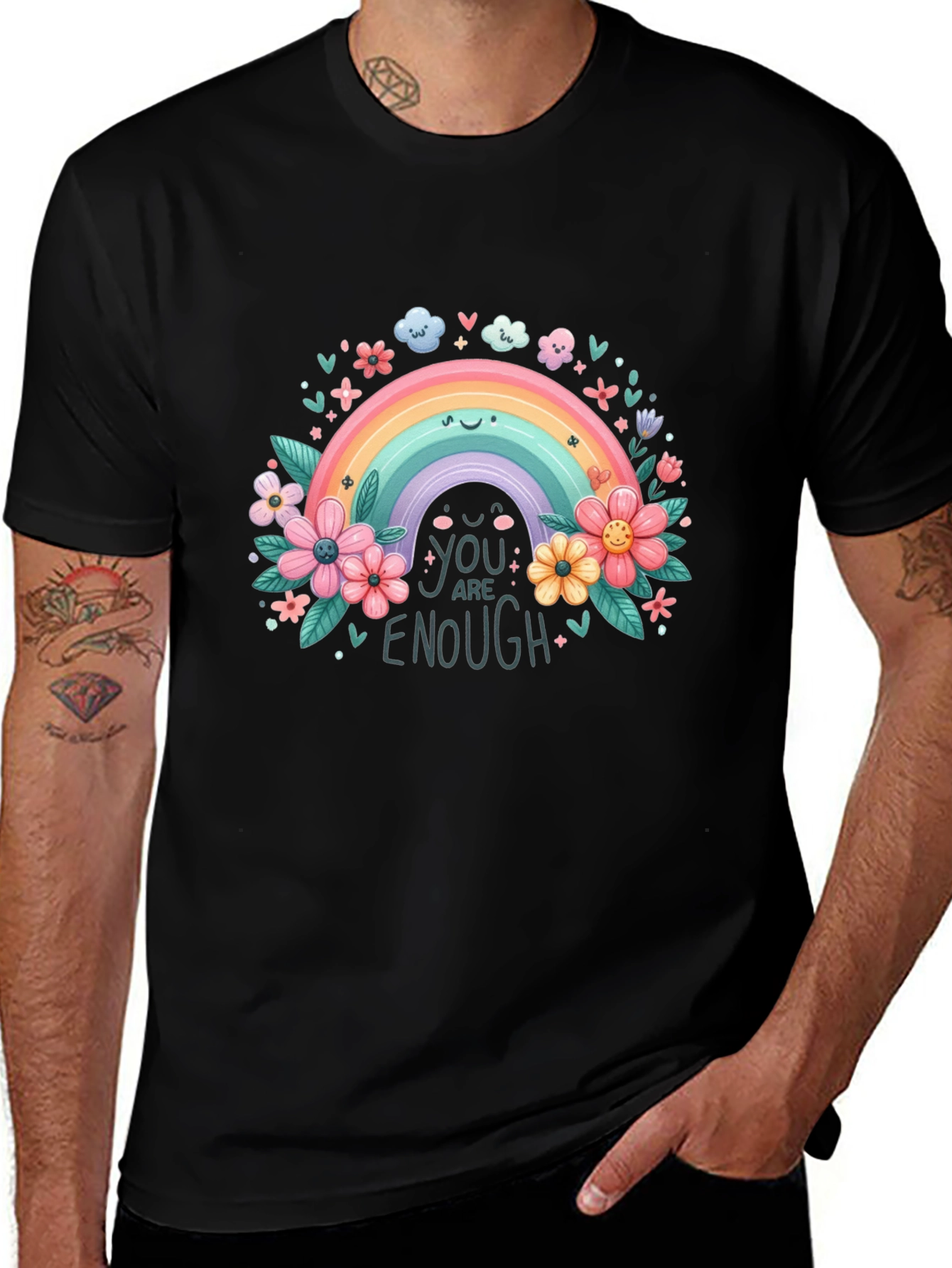 Rainbow You Are Enough Graphic Tee