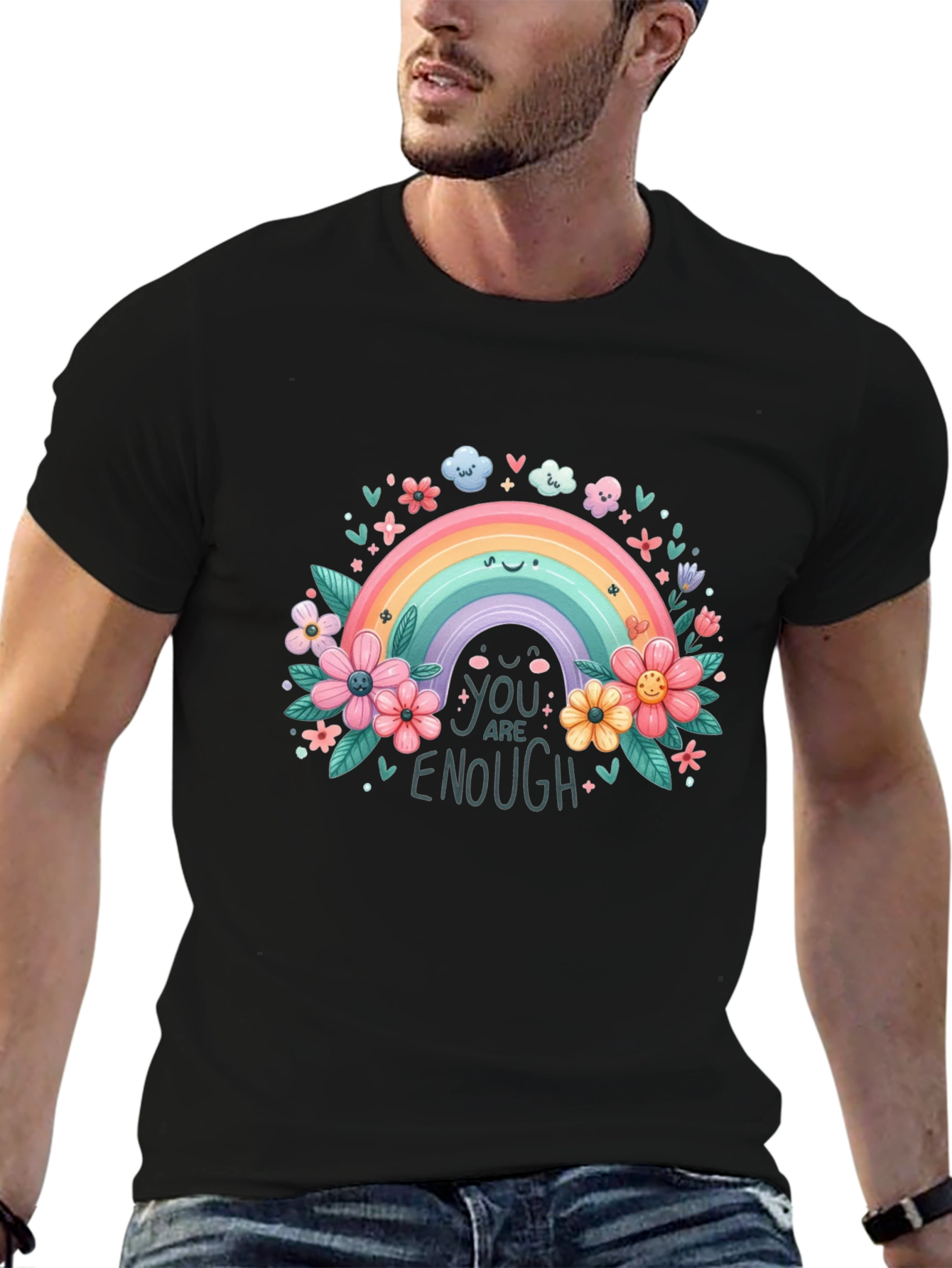 Rainbow You Are Enough Graphic Tee