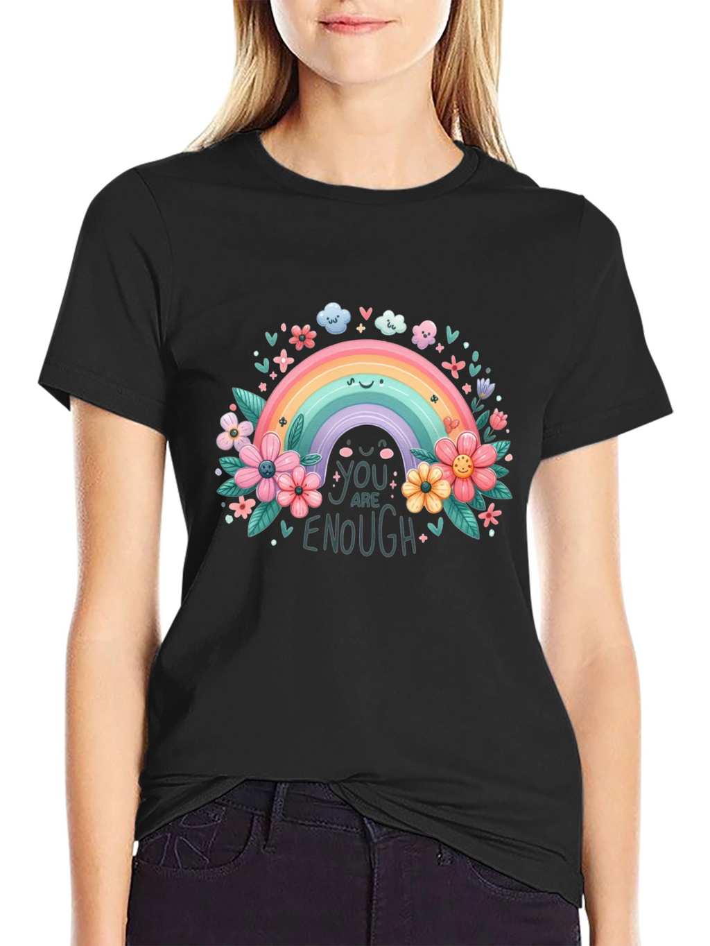 Rainbow You Are Enough Graphic Tee