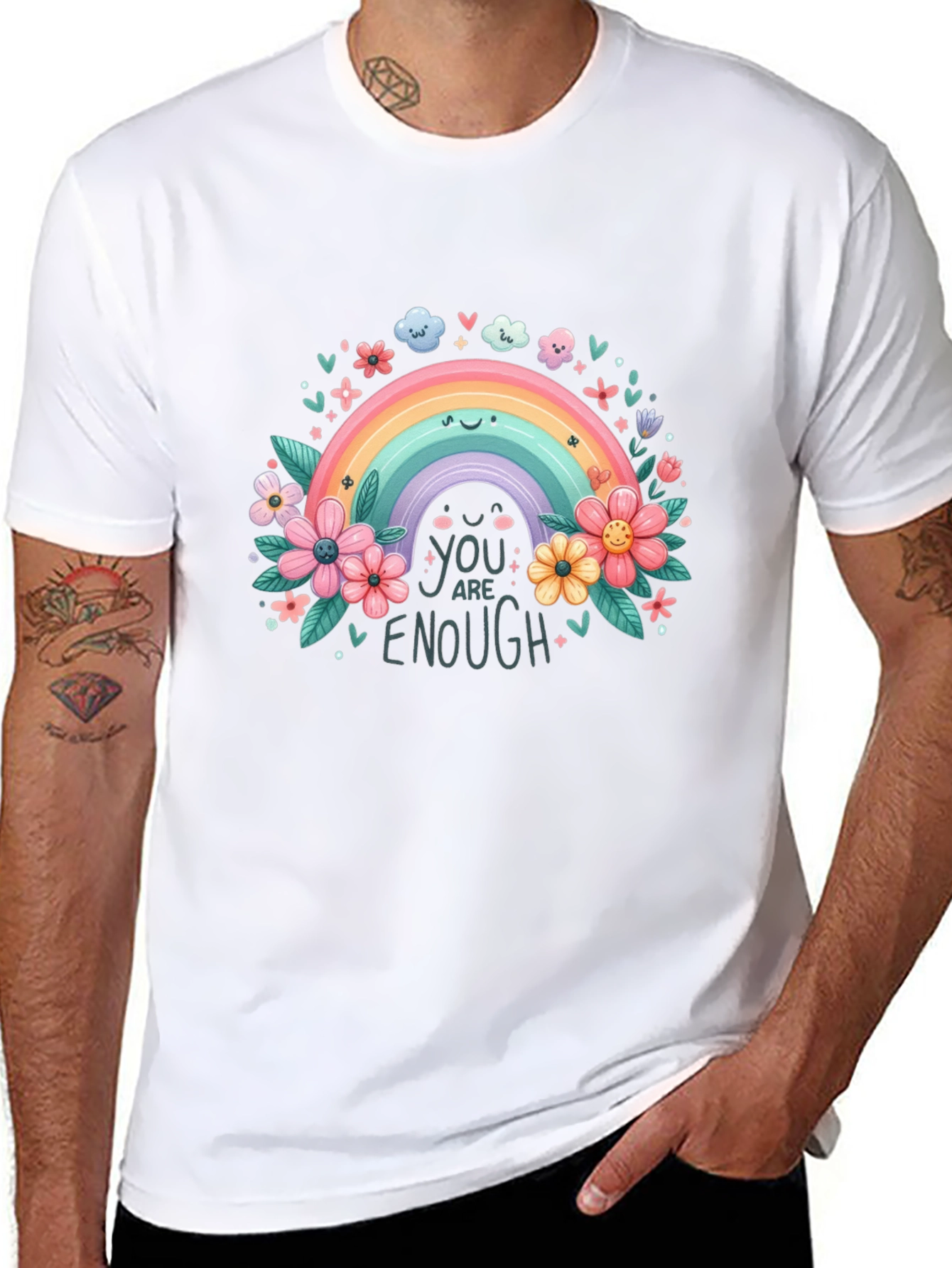 Rainbow You Are Enough Graphic Tee