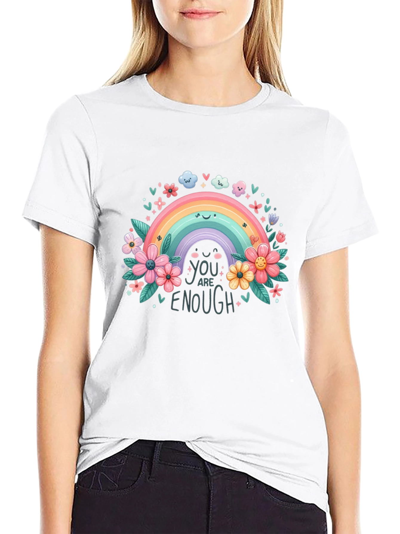 Rainbow You Are Enough Graphic Tee