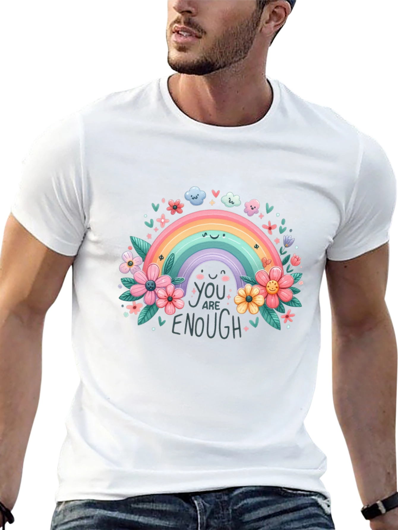 Rainbow You Are Enough Graphic Tee