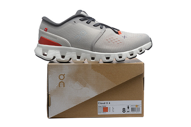 On Cloud X4 Silver/Flame