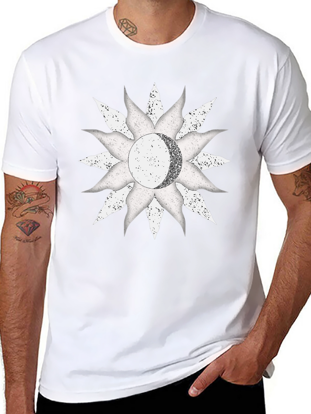 Celestial Sun & Moon Graphic T-Shirt