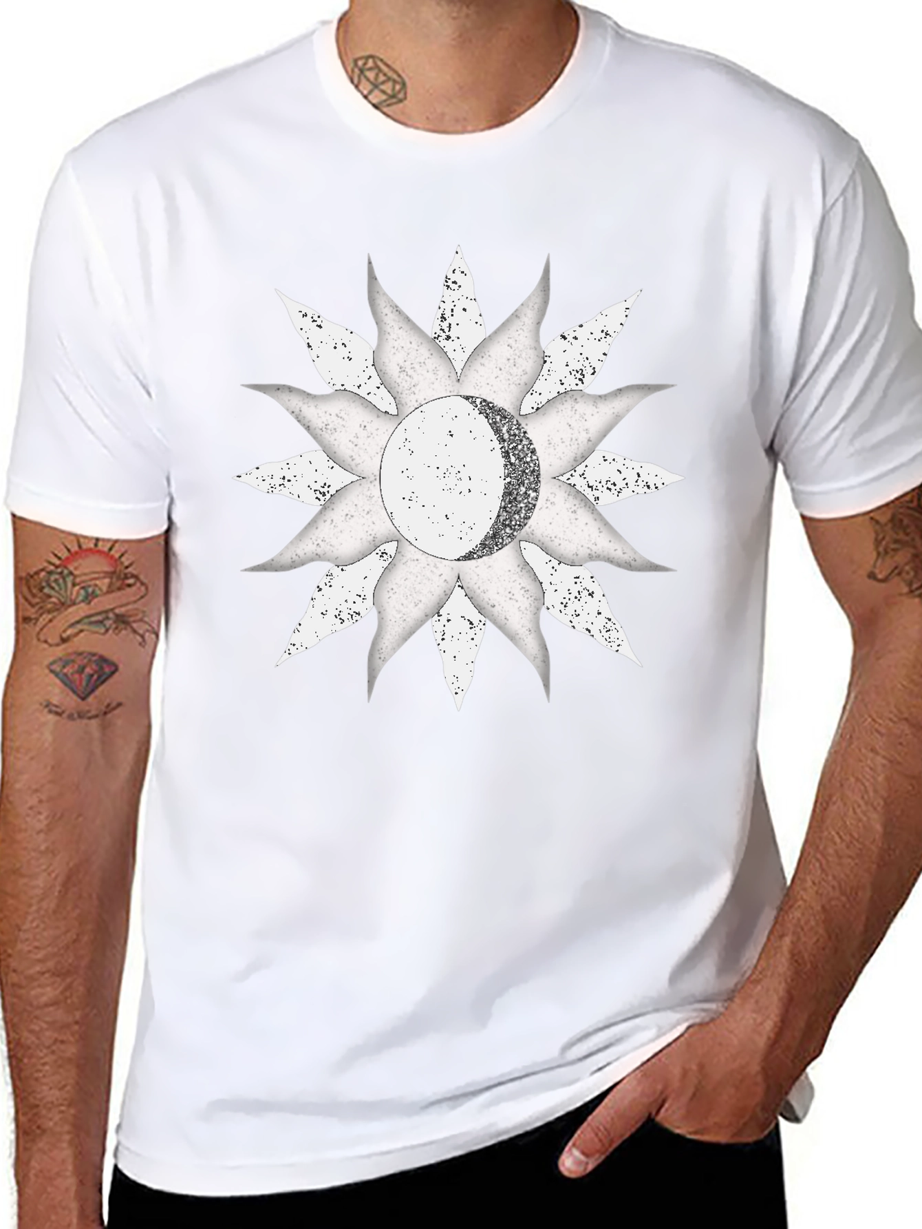 Celestial Sun & Moon Graphic T-Shirt