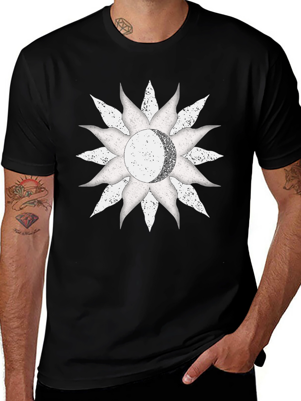 Celestial Sun & Moon Graphic T-Shirt