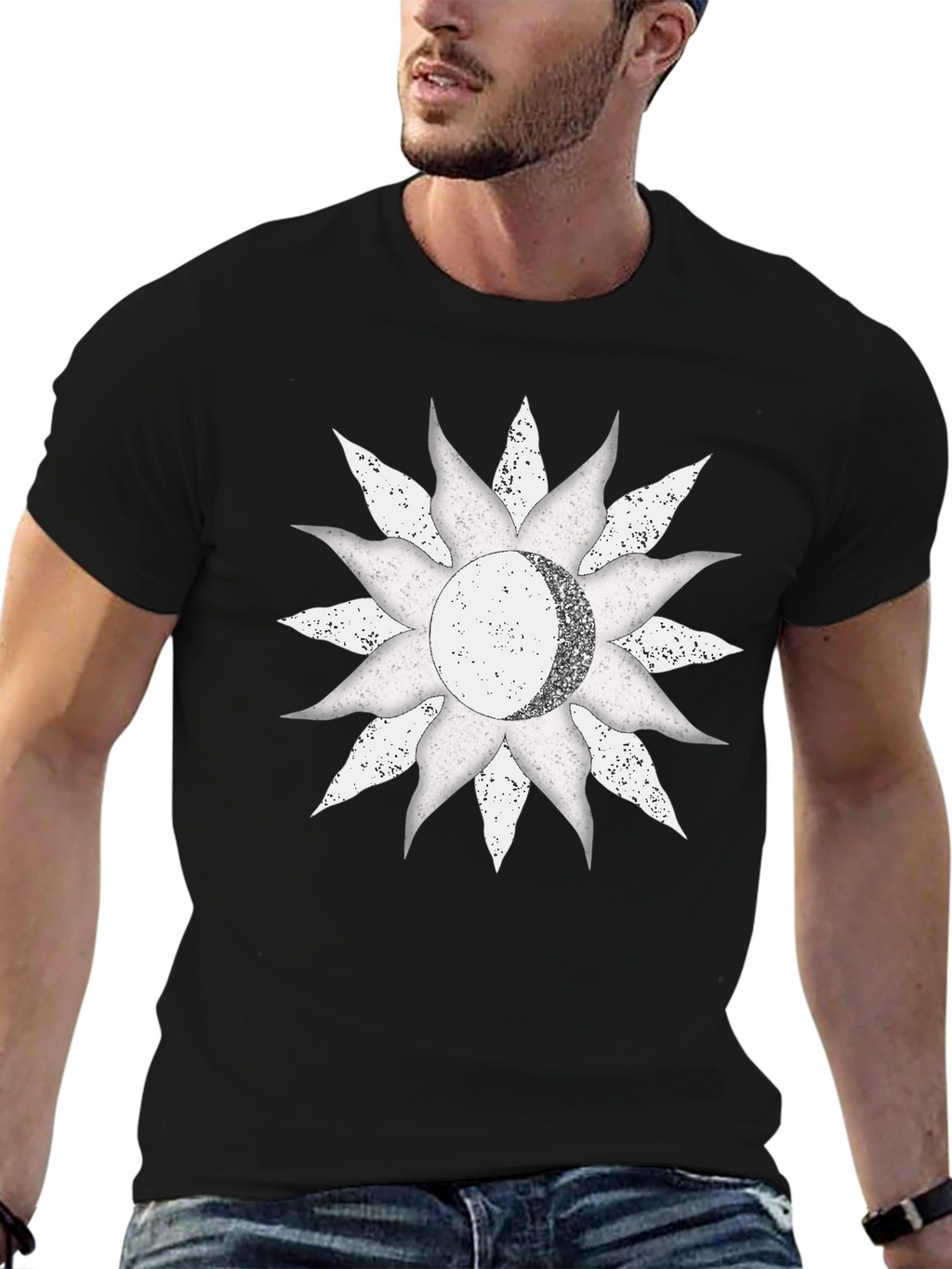 Celestial Sun & Moon Graphic T-Shirt