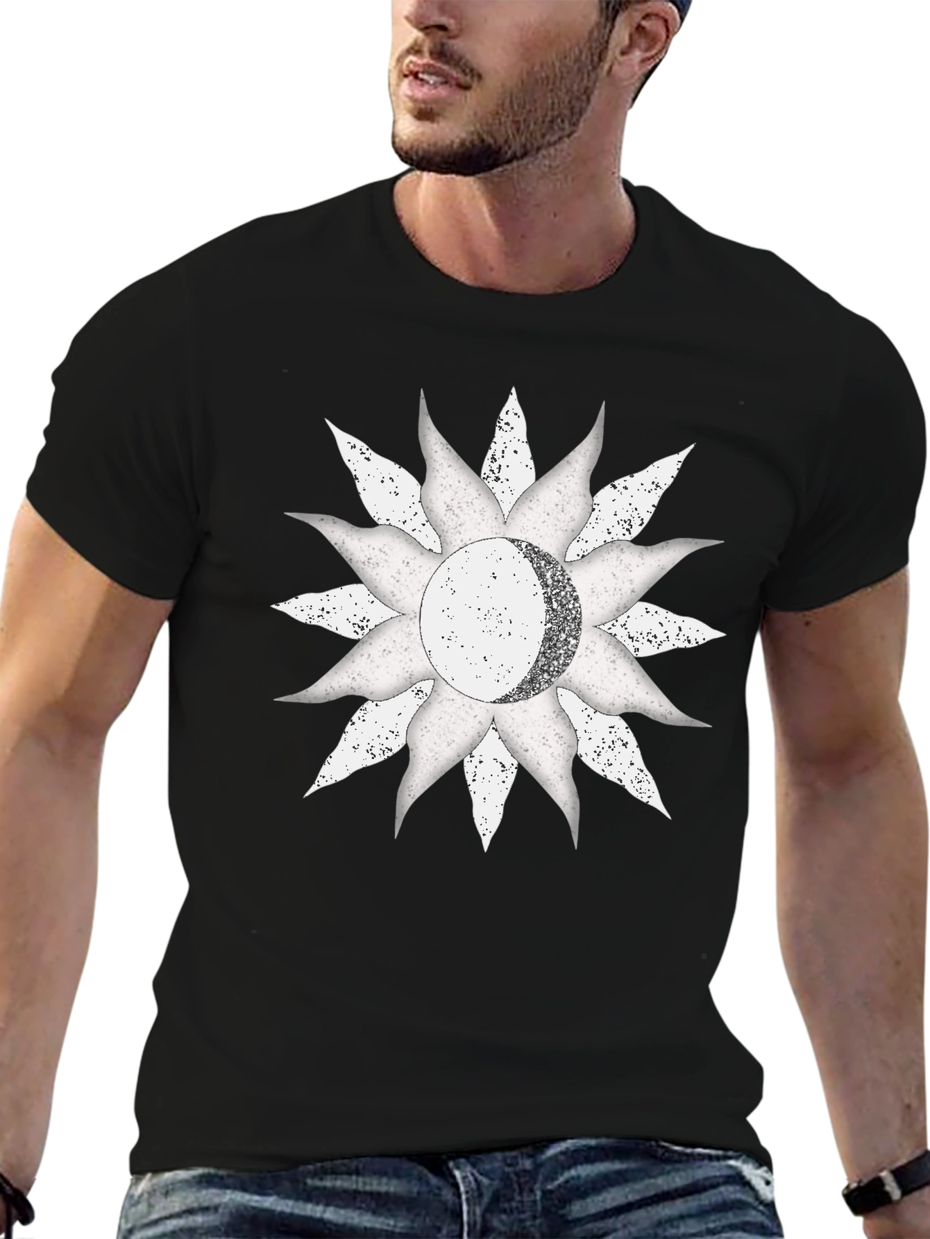 Celestial Sun & Moon Graphic T-Shirt
