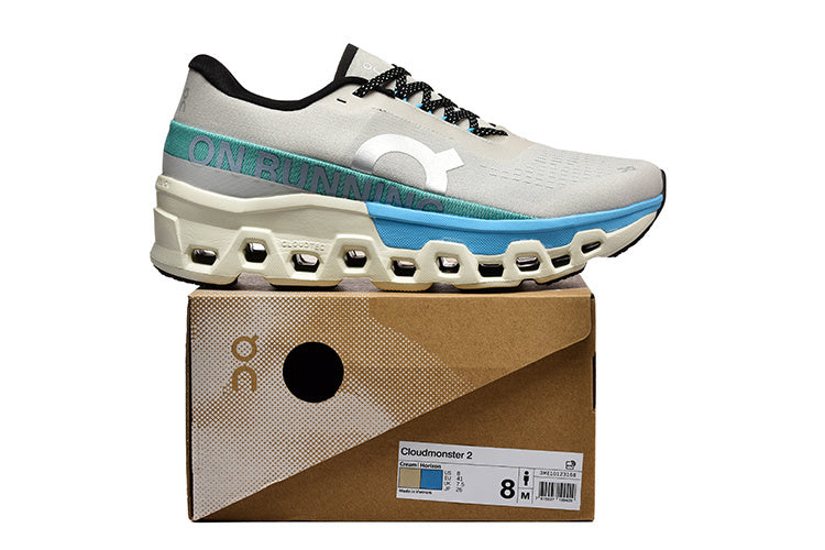On Running Cloudmonster 2 Running Shoes  Cream/Horizon