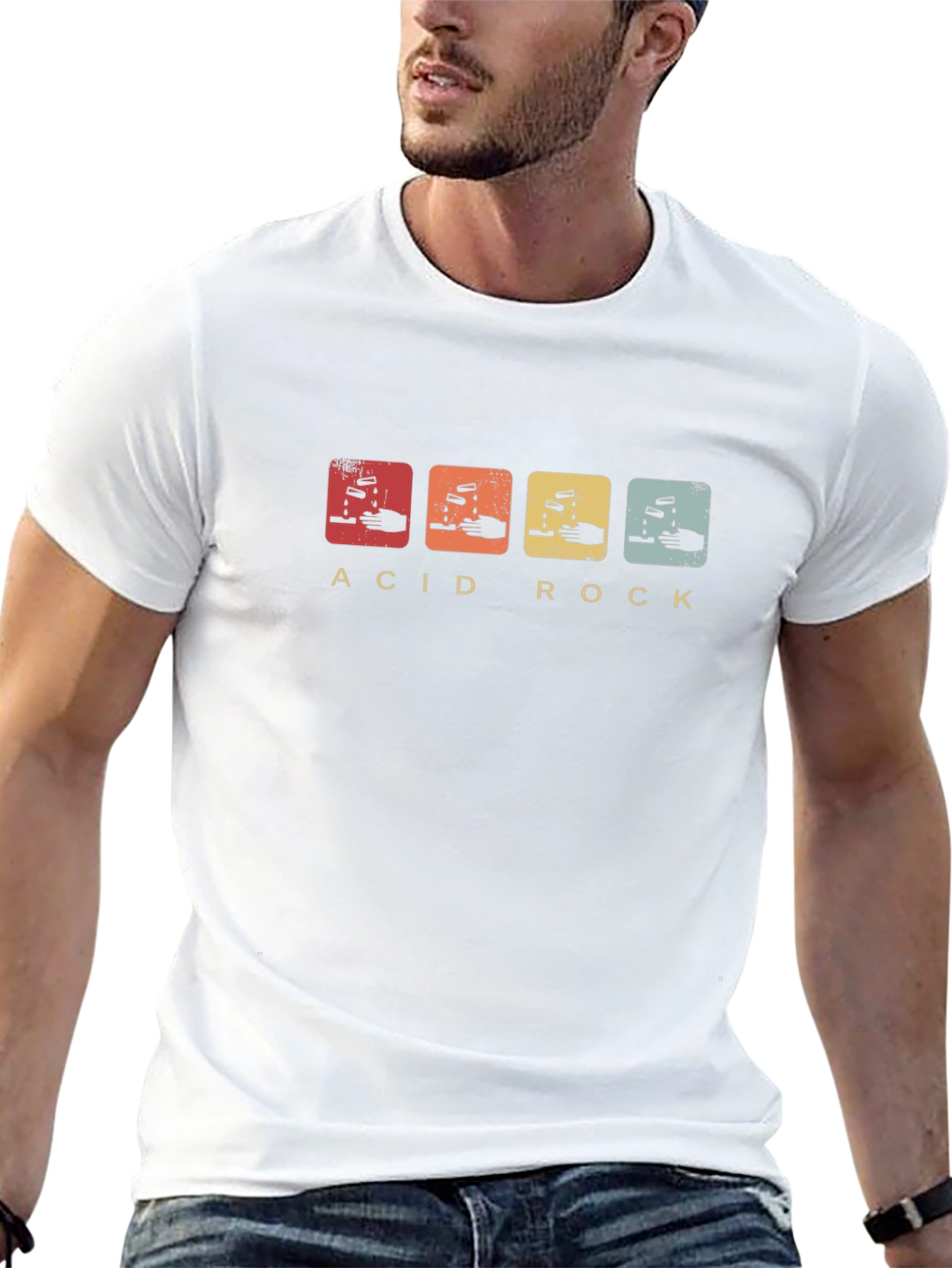 Acid Rock Graphic Print Black T-Shirt