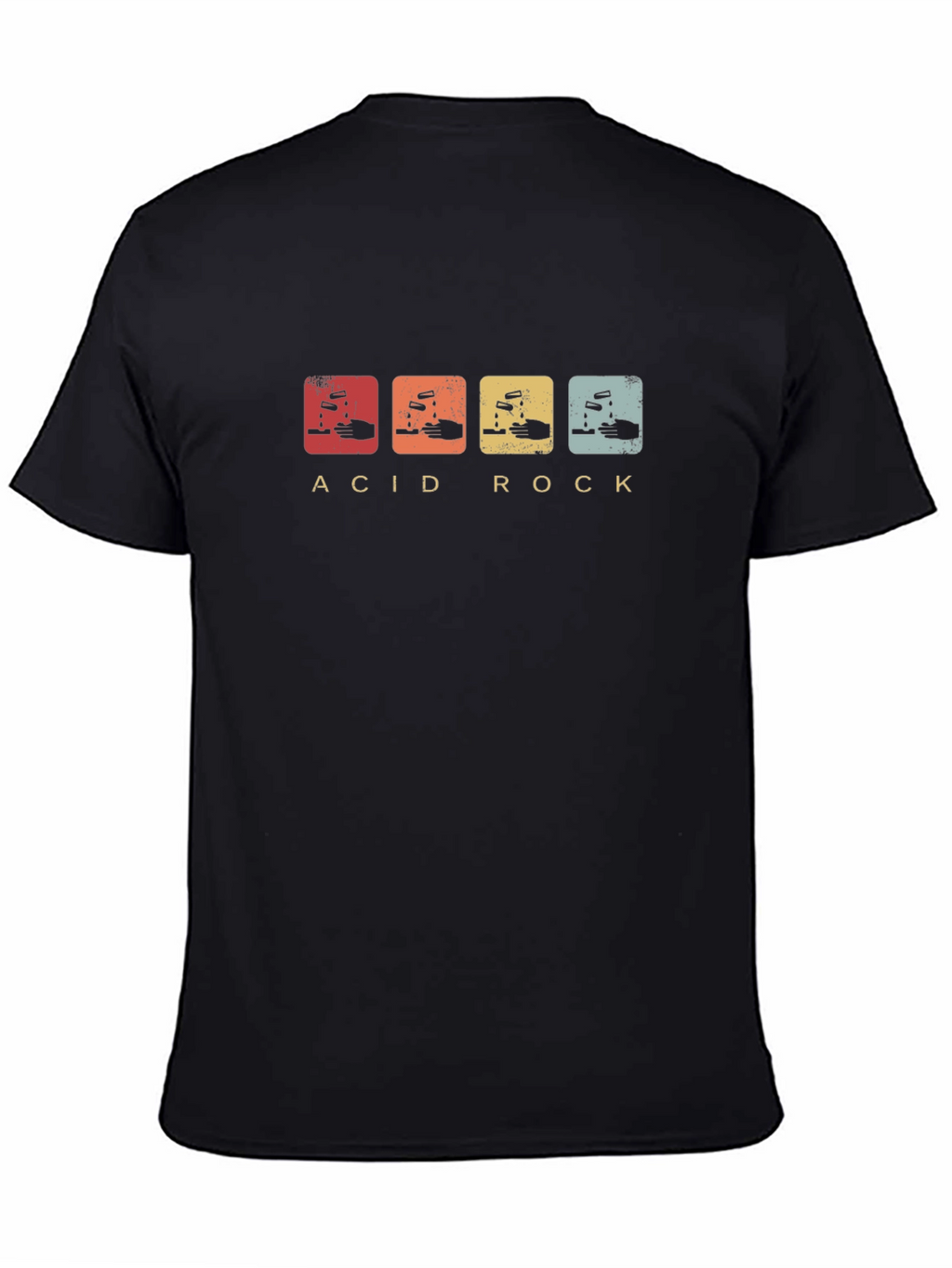 Acid Rock Graphic Print Black T-Shirt