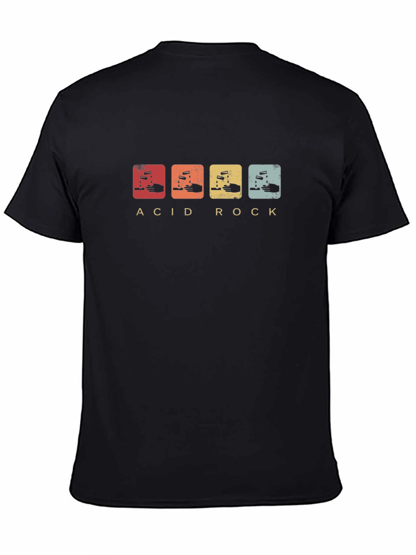 Acid Rock Graphic Print Black T-Shirt