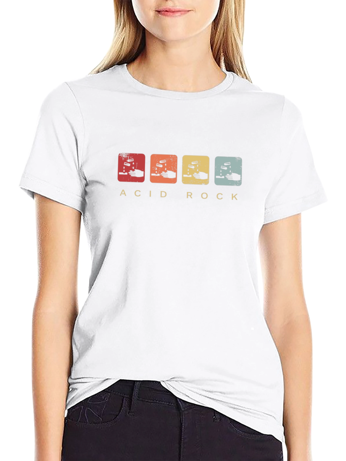 Acid Rock Graphic Print Black T-Shirt