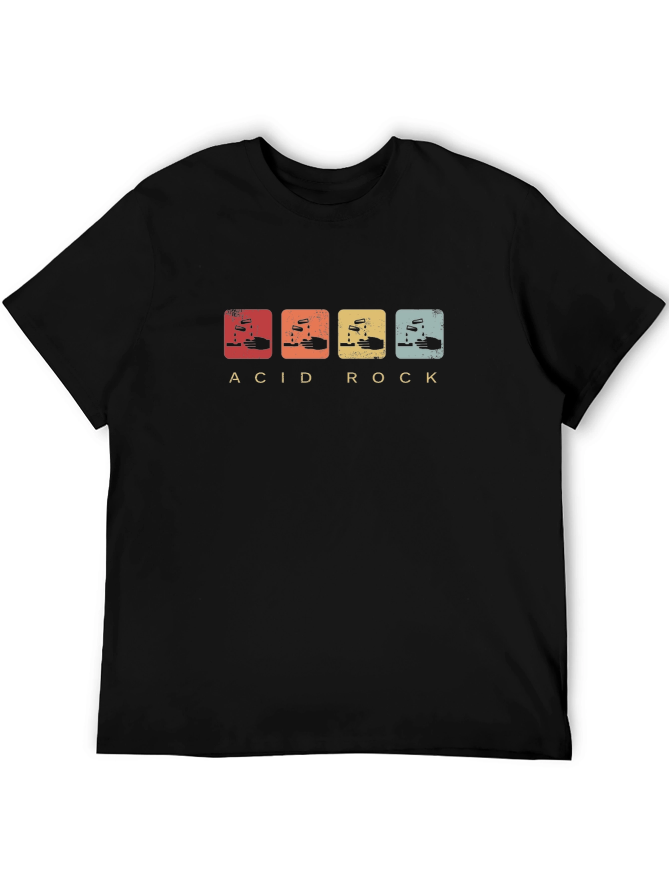 Acid Rock Graphic Print Black T-Shirt