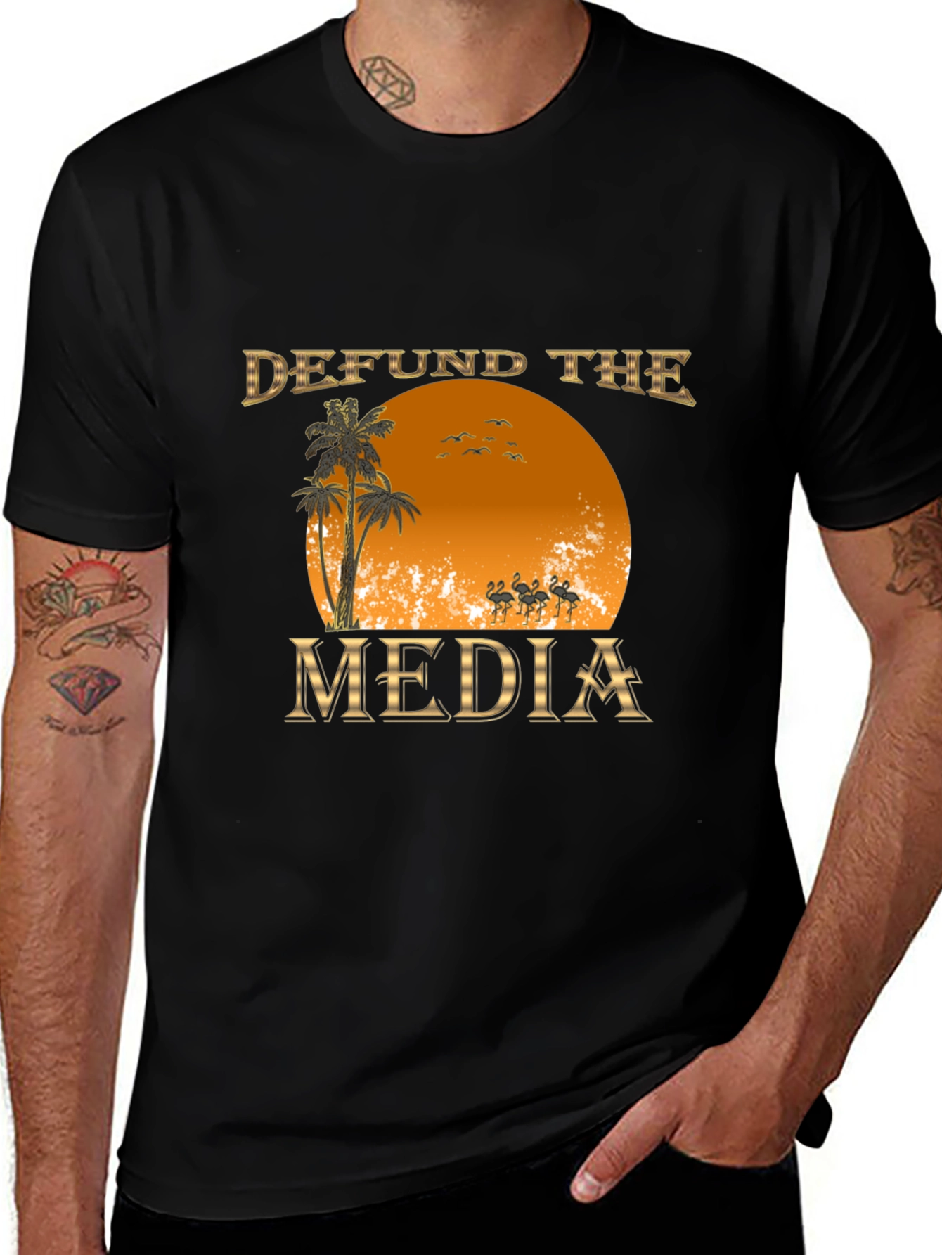 Defund the Media Graphic T-Shirt