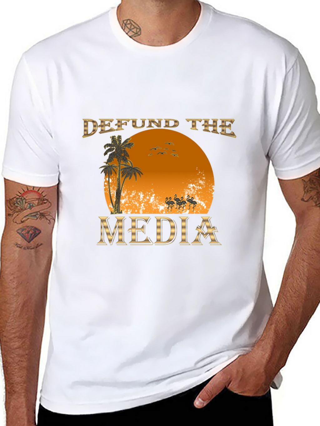 Defund the Media Graphic T-Shirt