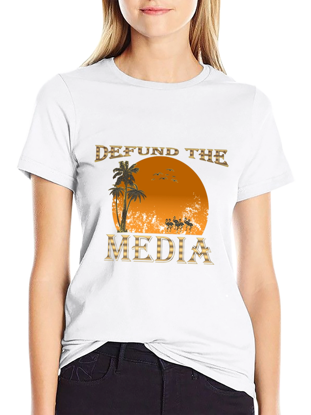 Defund the Media Graphic T-Shirt