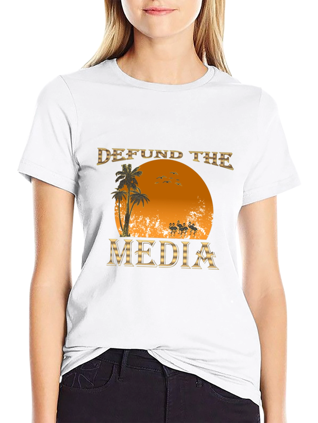 Defund the Media Graphic T-Shirt