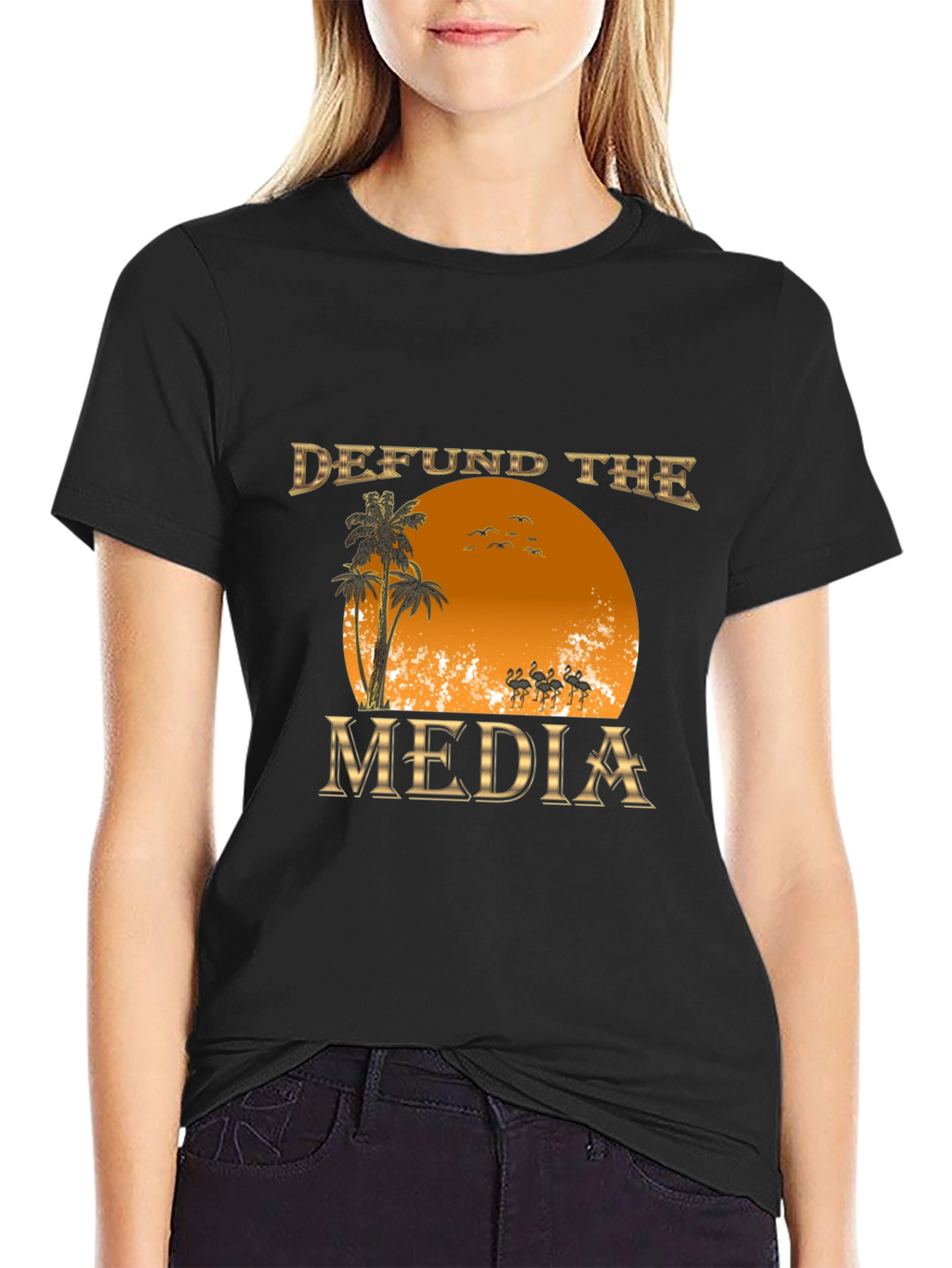 Defund the Media Graphic T-Shirt