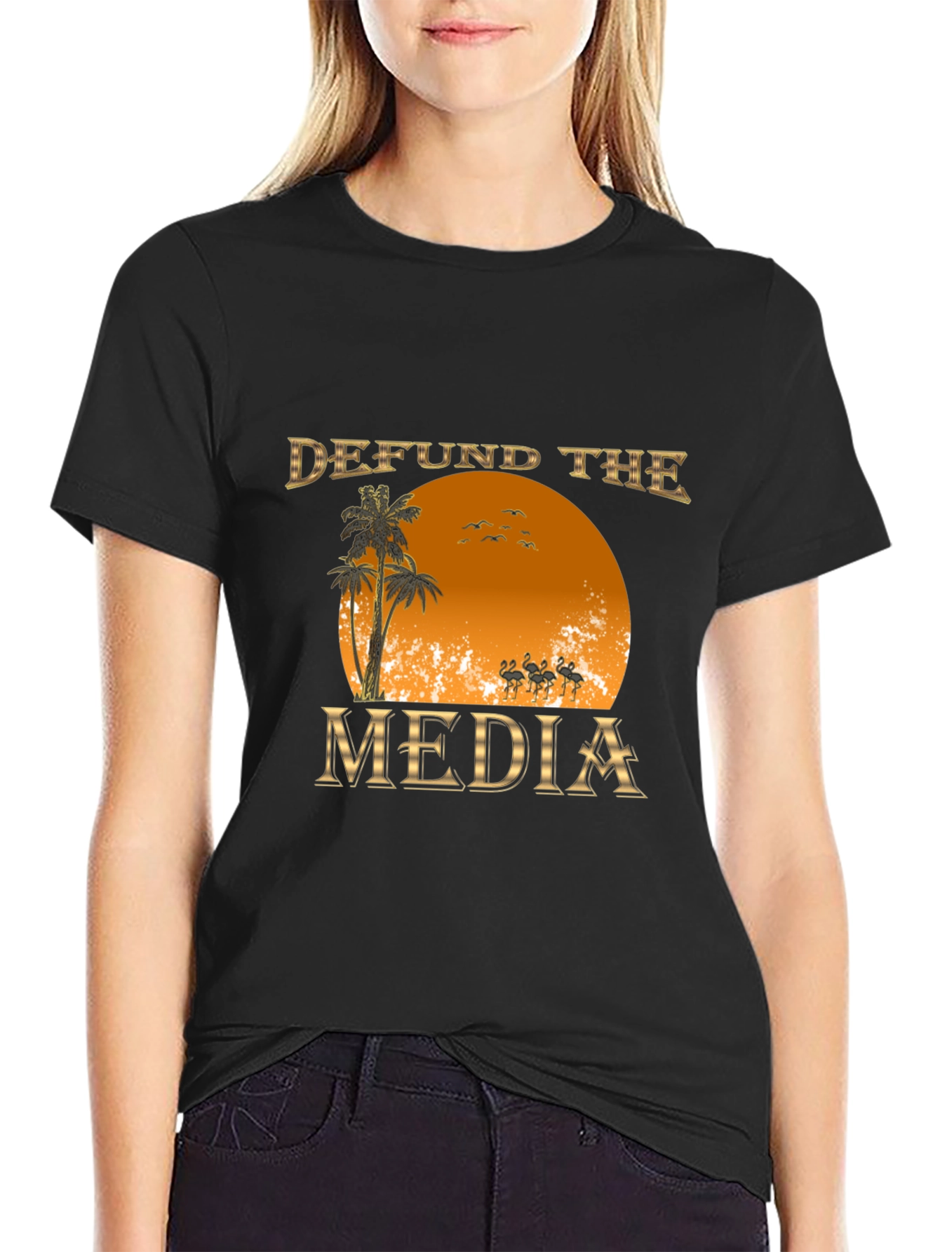 Defund the Media Graphic T-Shirt