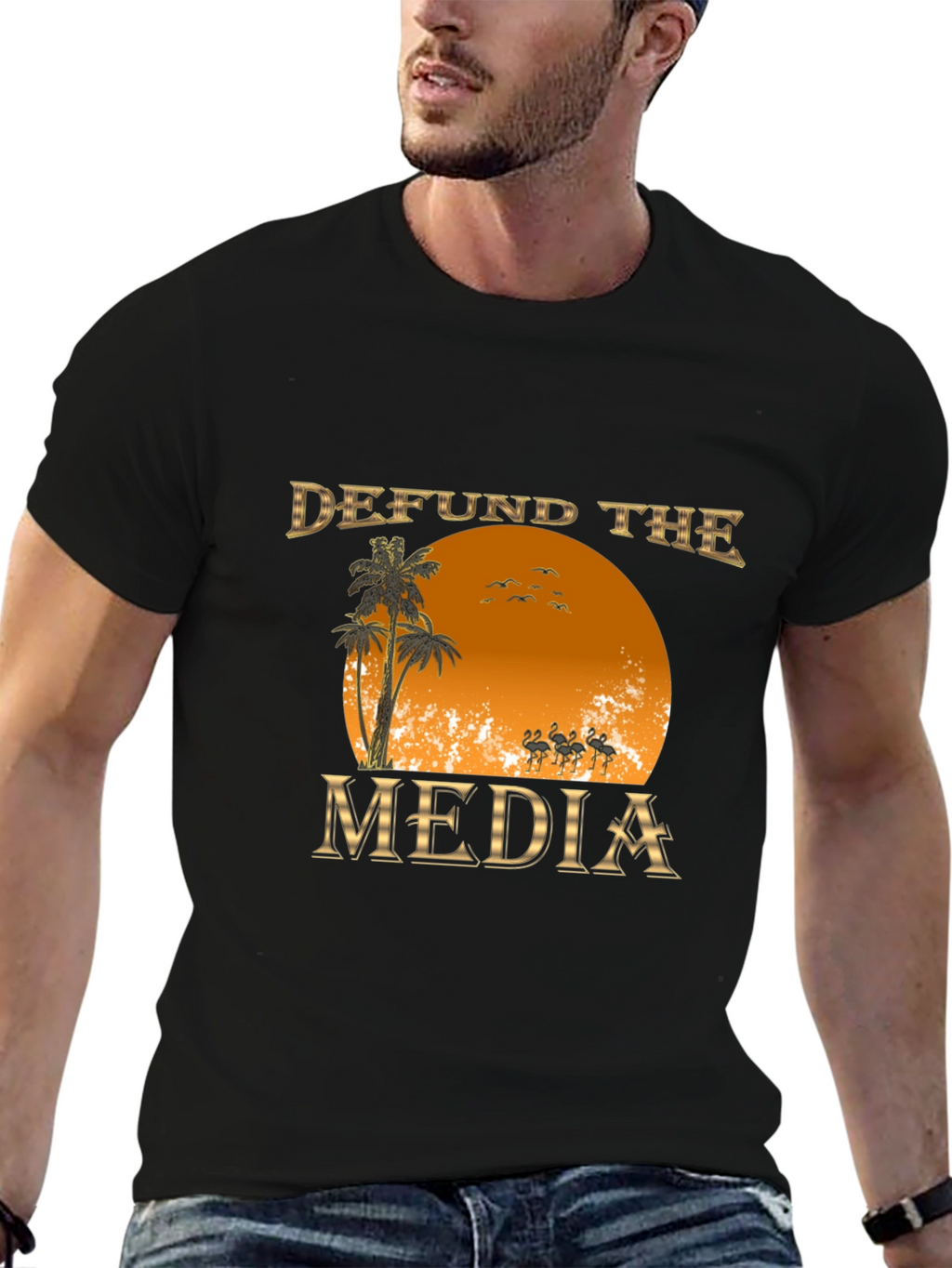 Defund the Media Graphic T-Shirt