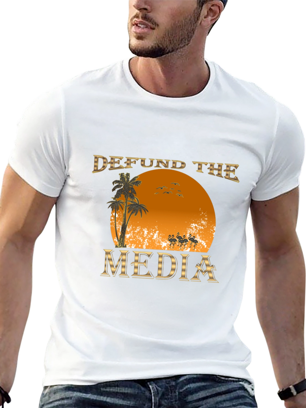 Defund the Media Graphic T-Shirt