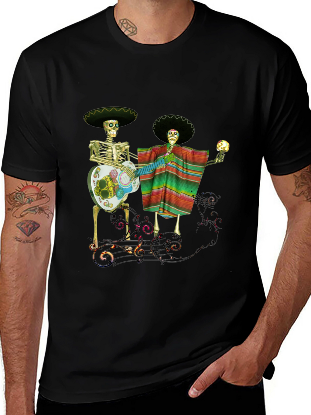 Dia de los Muertos Black T-Shirt