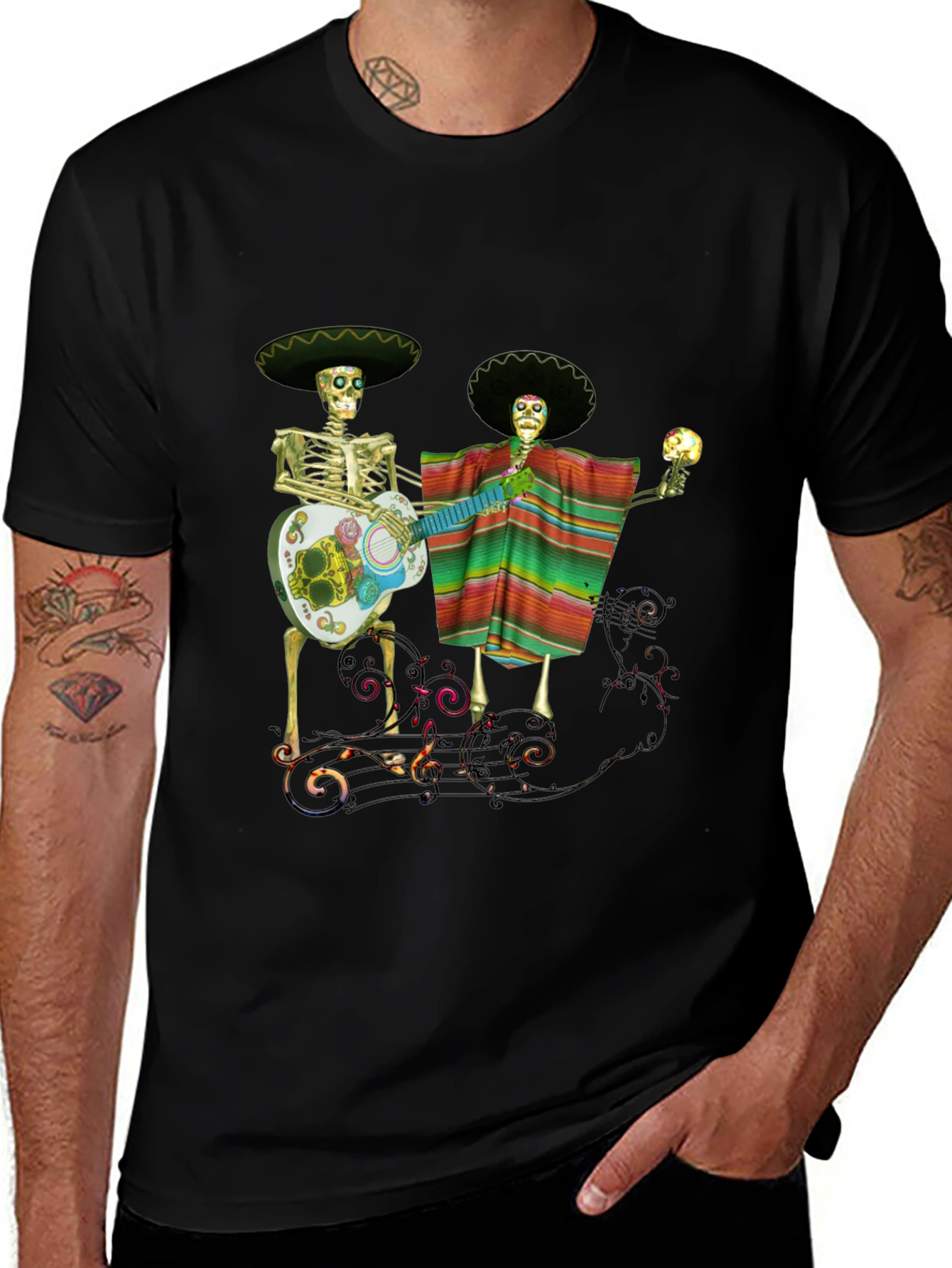 Dia de los Muertos Black T-Shirt