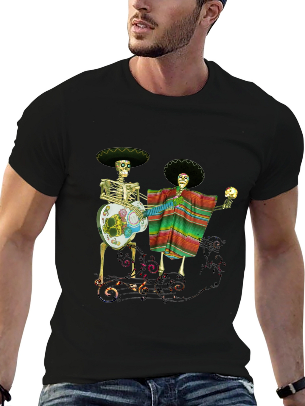 Dia de los Muertos Black T-Shirt