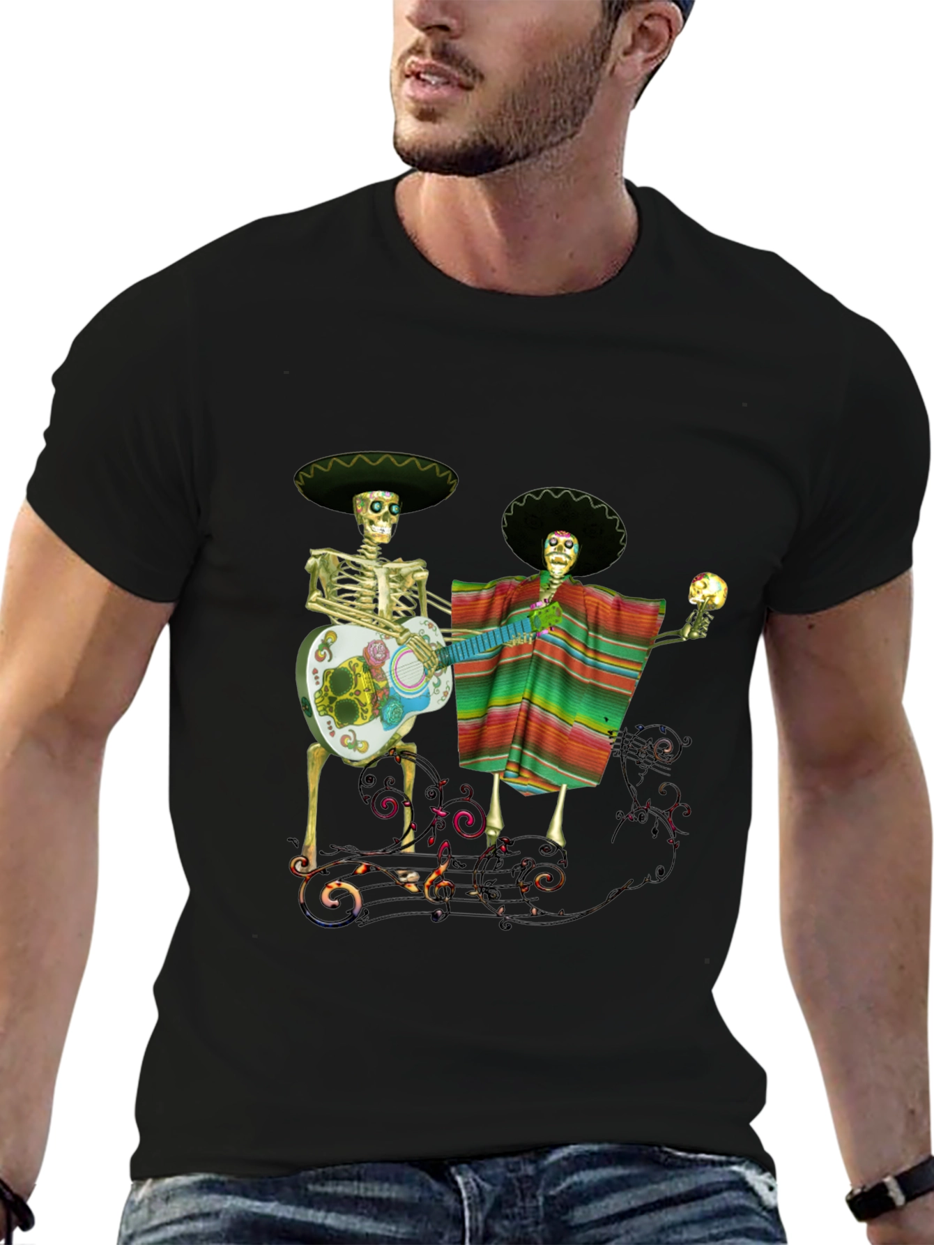 Dia de los Muertos Black T-Shirt