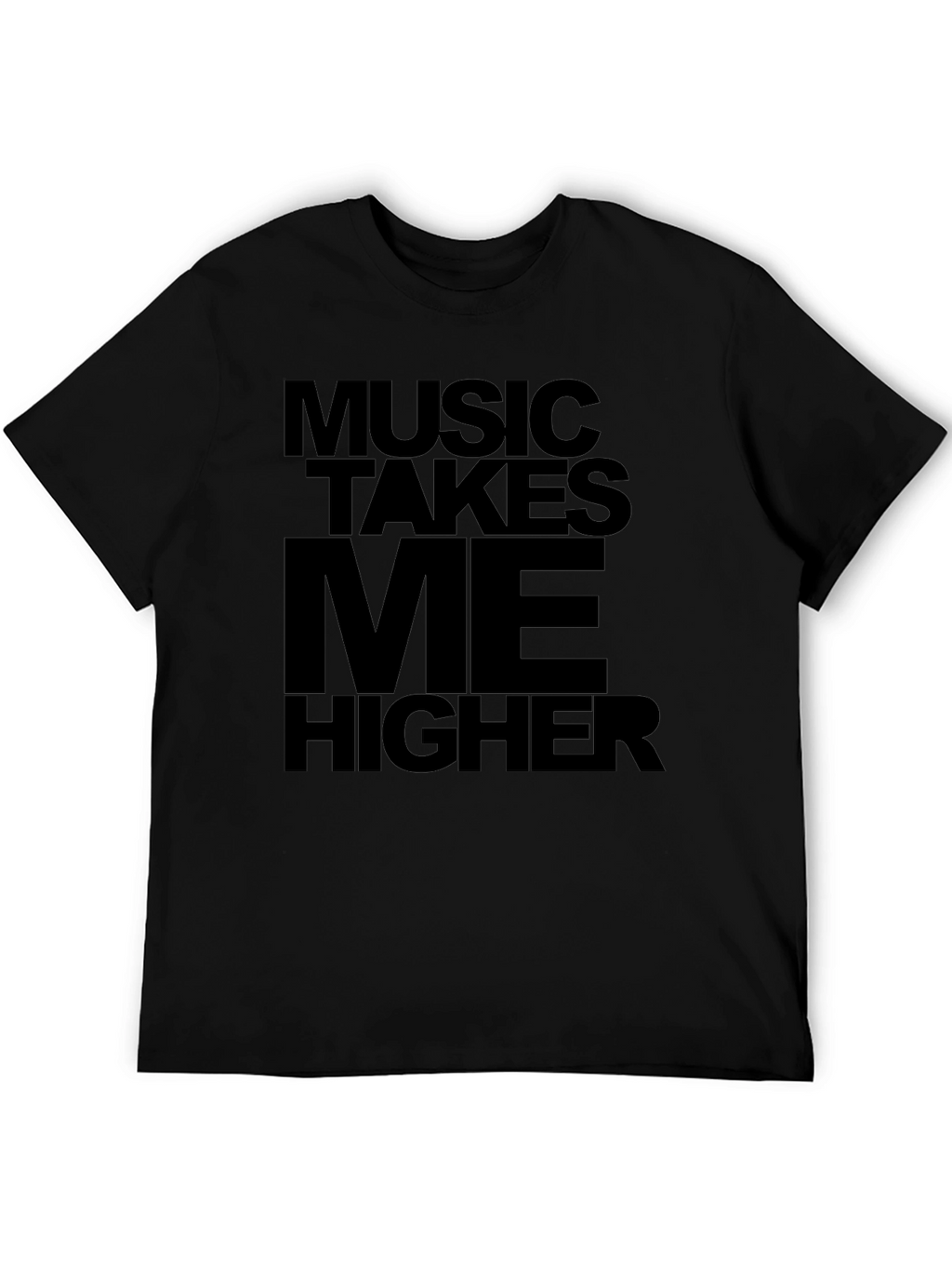 Music Takes Me Higher Black Graphic Tee