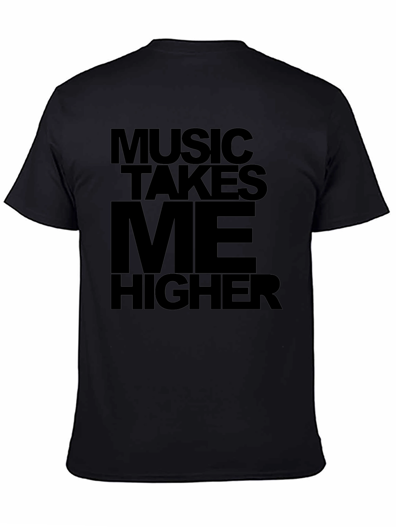 Music Takes Me Higher Black Graphic Tee