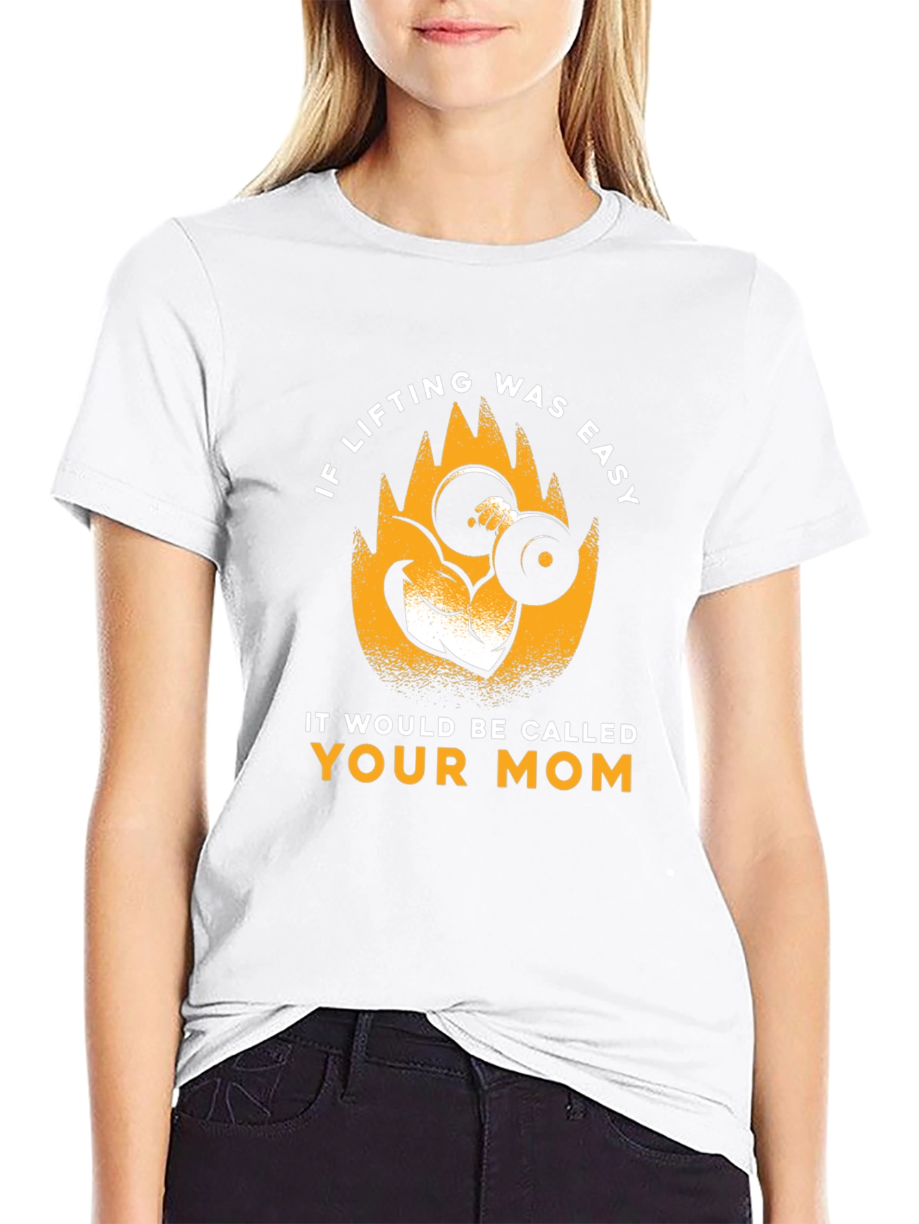 Funny Lifting Weights Graphic T-Shirt - Your Mom Joke