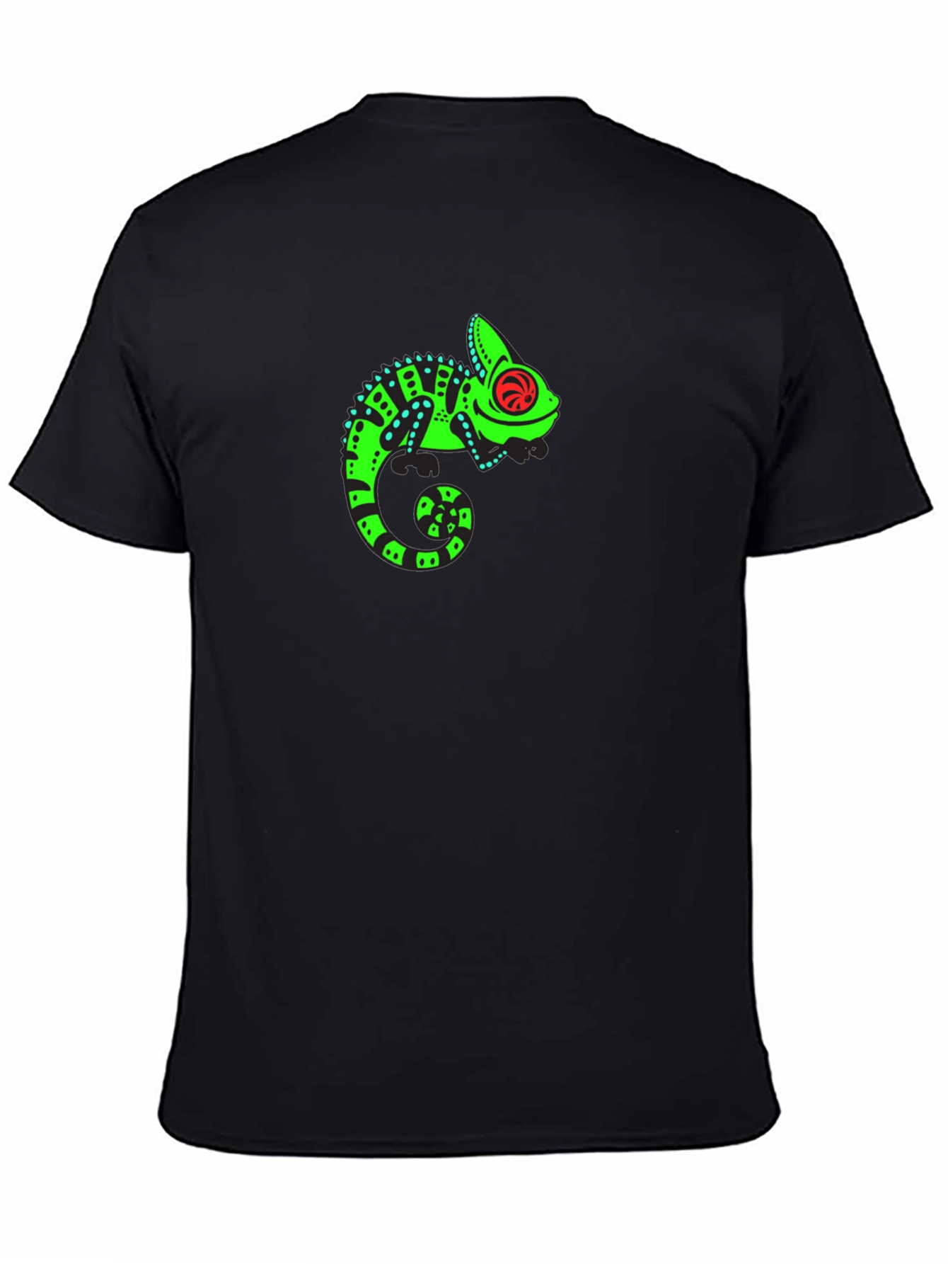 Cool Chameleon Graphic Black Tee