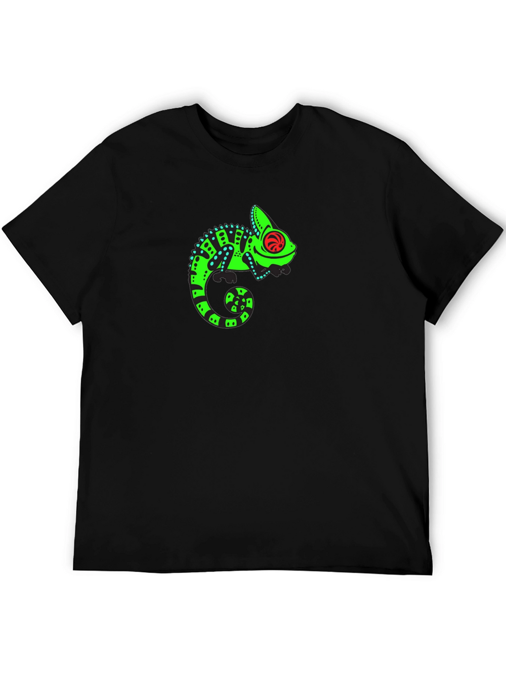 Cool Chameleon Graphic Black Tee