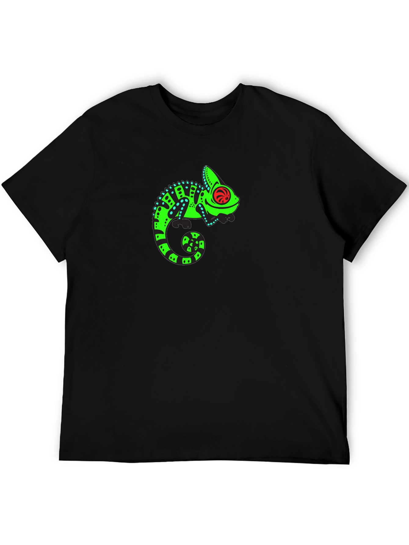 Cool Chameleon Graphic Black Tee