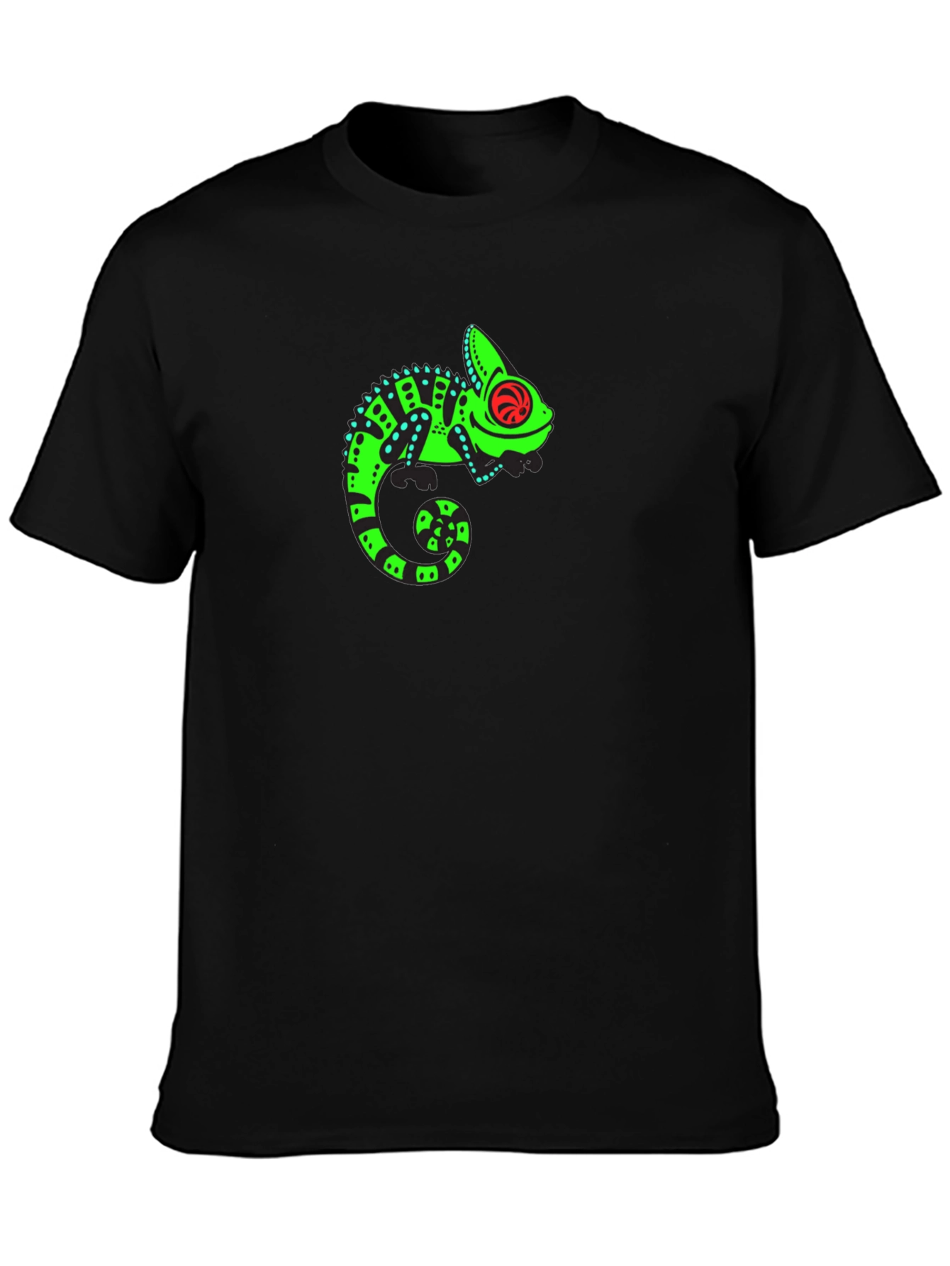 Cool Chameleon Graphic Black Tee