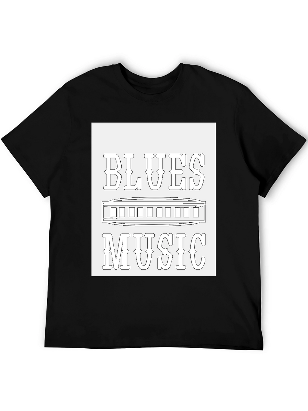 Blues Music T-Shirt - Harmonica Design