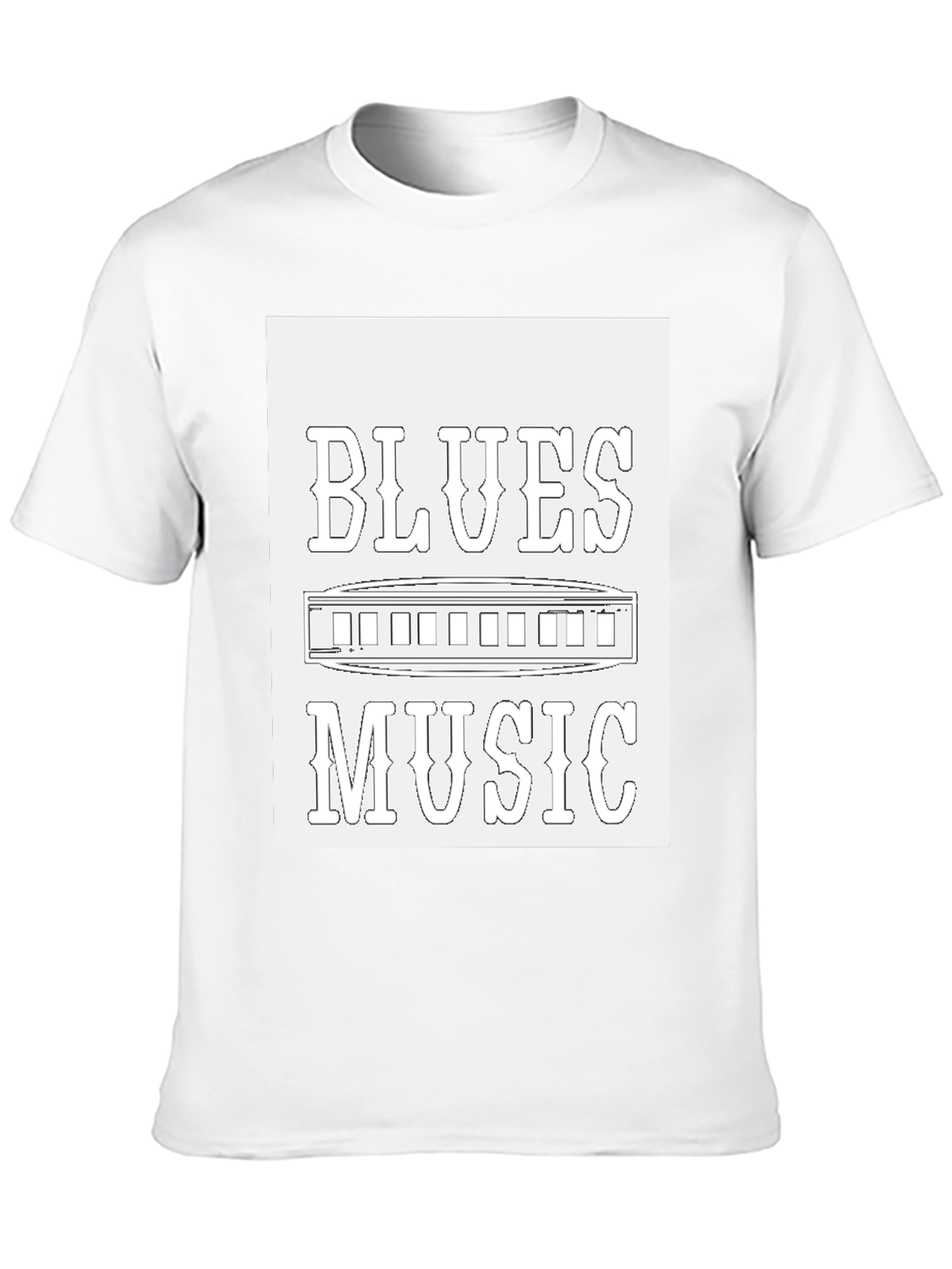 Blues Music T-Shirt - Harmonica Design