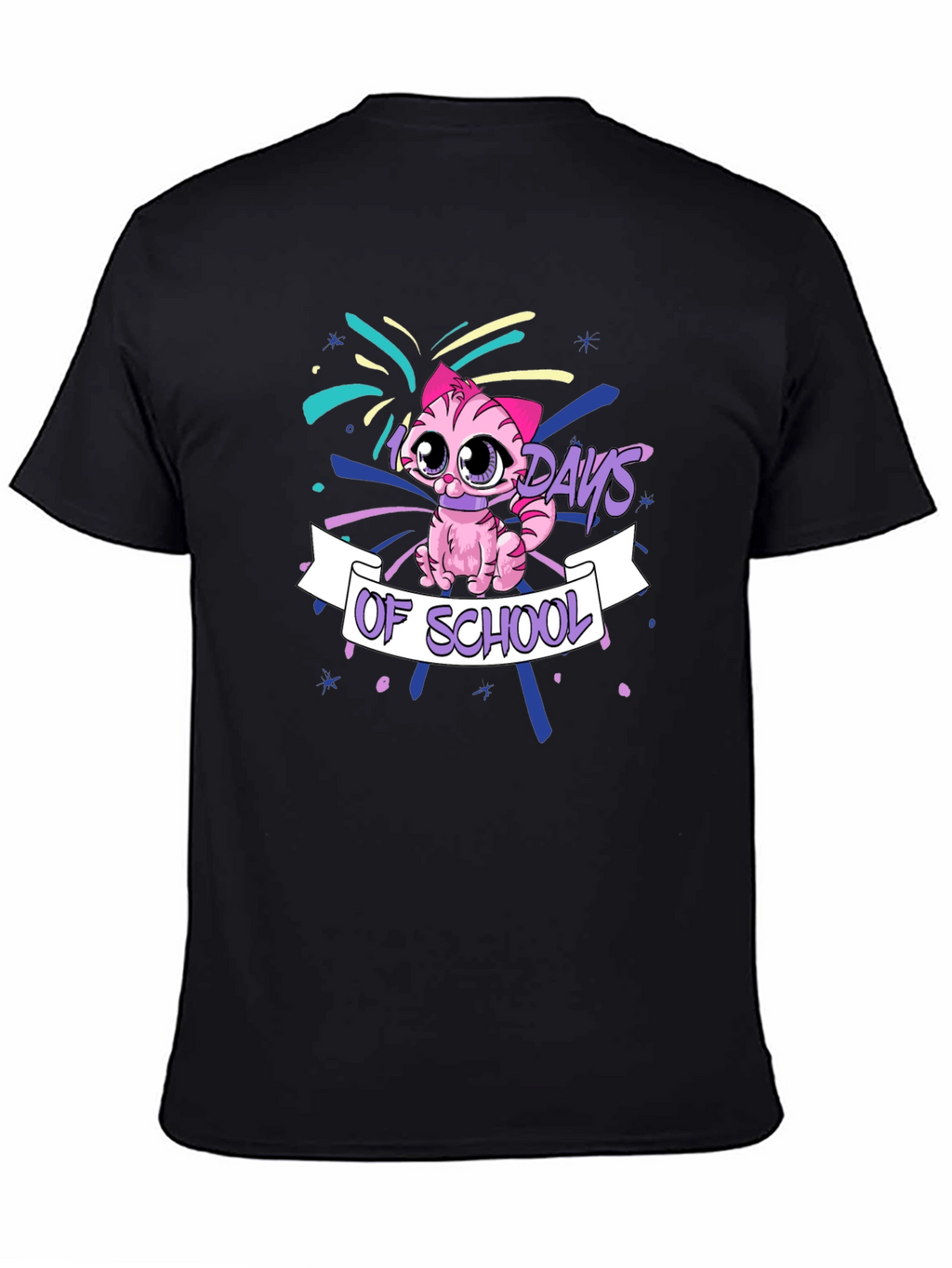 100 Days of School Pink Cat T-Shirt