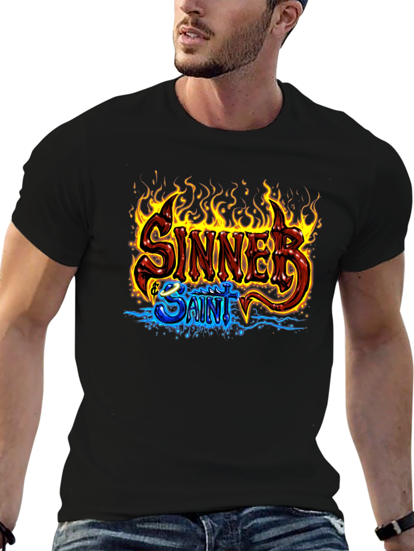 Sinner & Saint Graphic Print Black T-Shirt