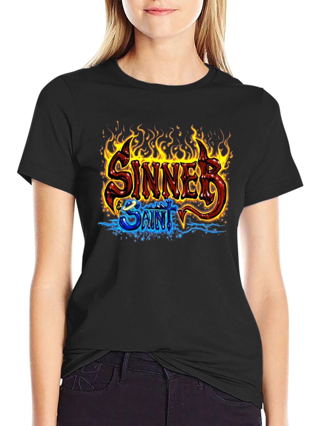 Sinner & Saint Graphic Print Black T-Shirt