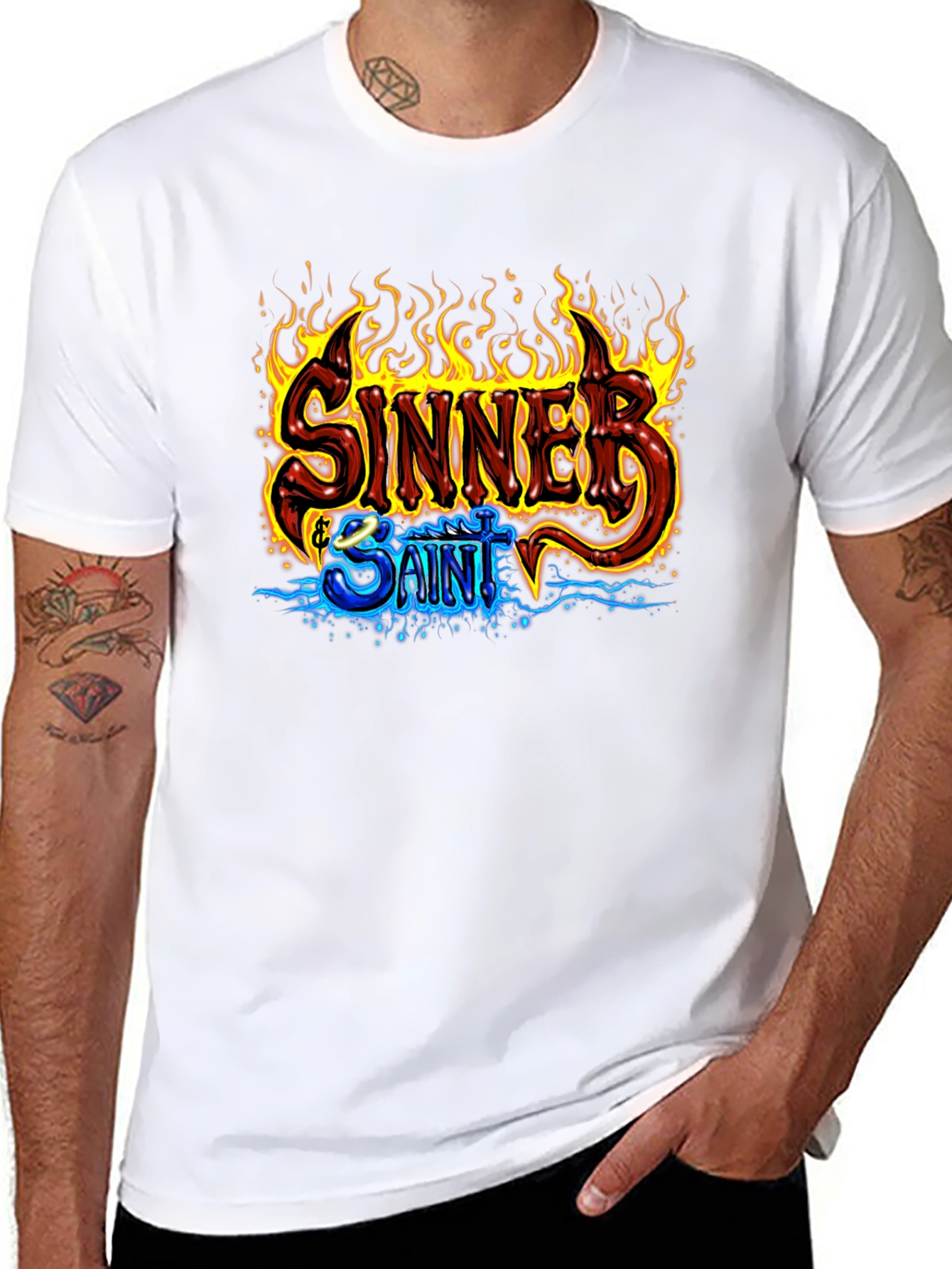 Sinner & Saint Graphic Print Black T-Shirt